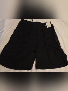 Forever 21 Black Elastic Waist Shorts Cargo Bermuda Womans Medium NWT
